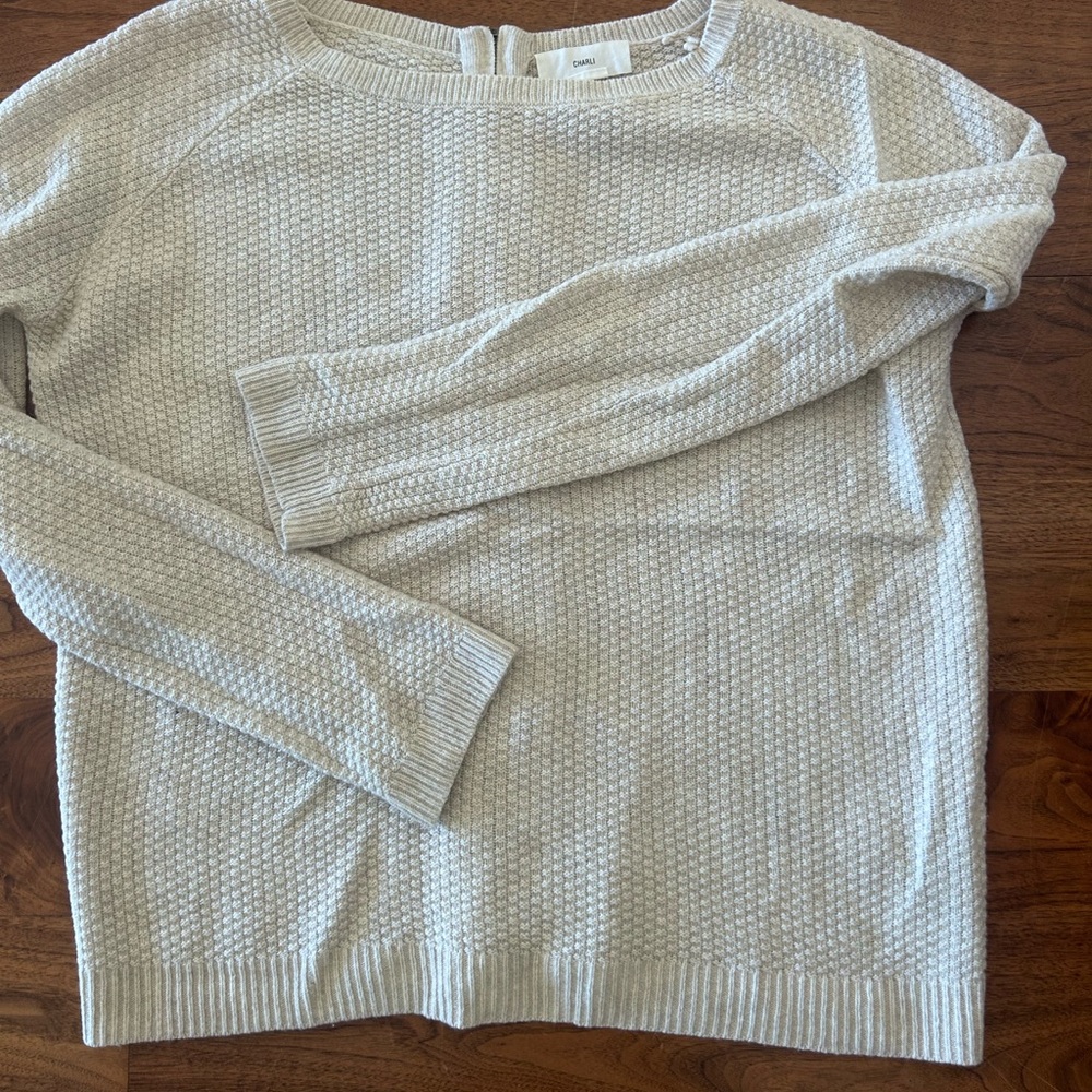 Elegant Light Gray Crew Neck Sweater